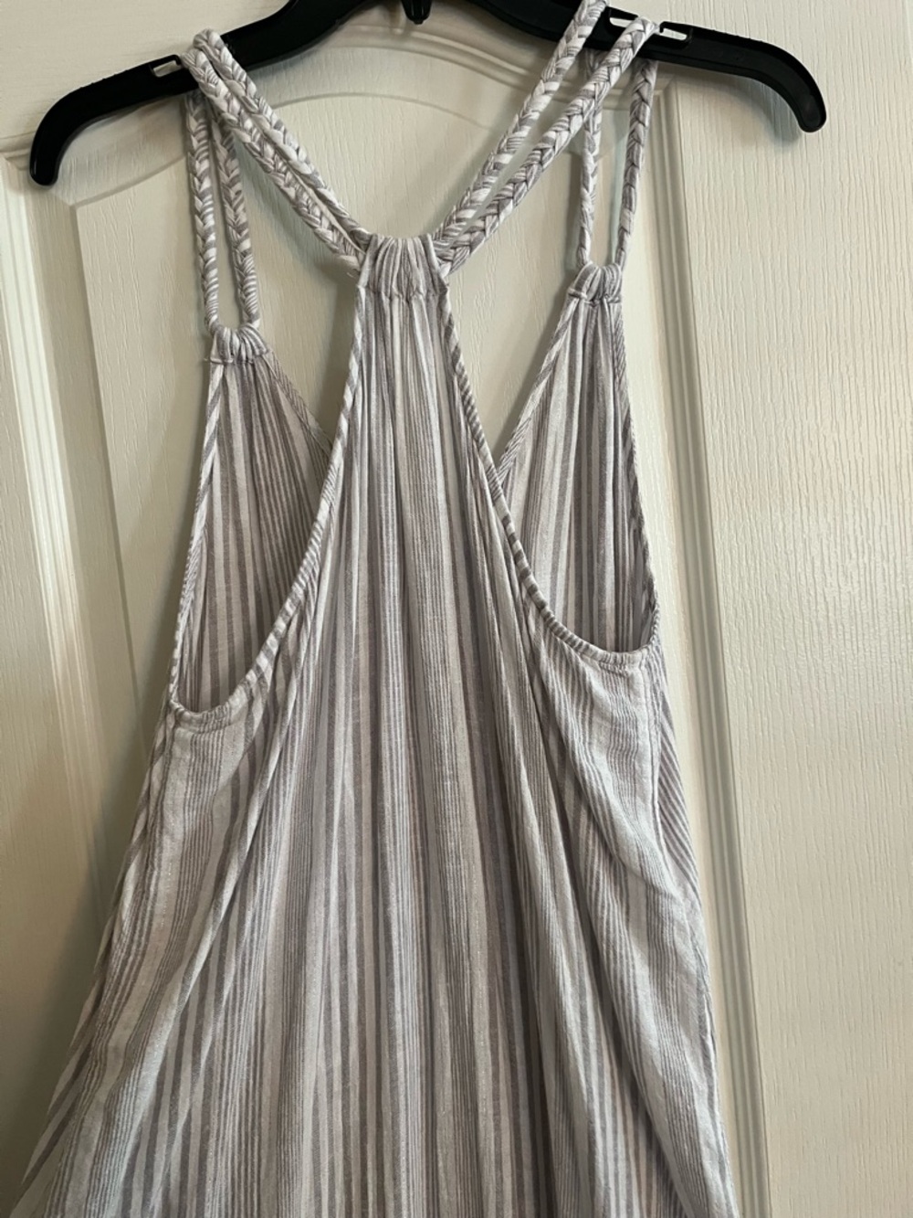 C&C California Light Gray Striped Maxi Dress with Braided Straps - Picture 5 of 7